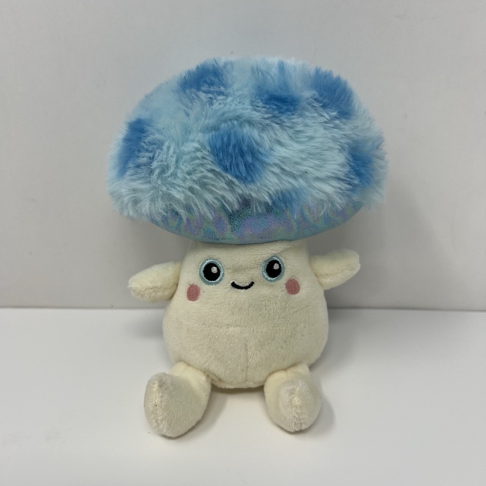 Kellytoy Blue Spotted Mushroom Plush 6" Soft Cute Stuffed Toy Living on the Veg